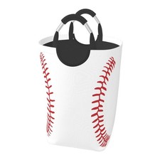 Baseball Texture Laundry Basket Funny Laundry Hamper Collapsible Laundry Bask...