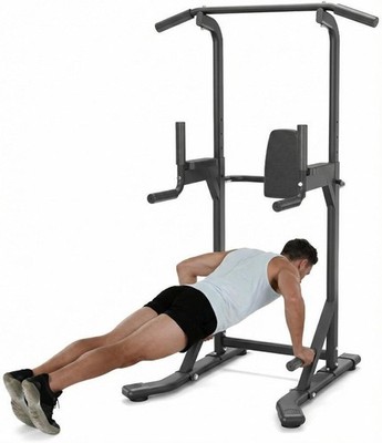 Multi-Function Power Tower Pull Up Bar Station with Backrest Adjustable Height