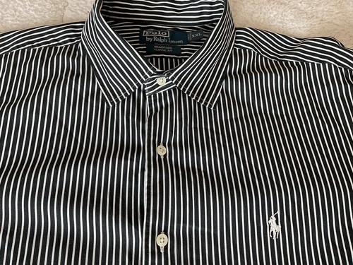 Polo Ralph Lauren Men 2XL Bradford Classic Fit Black Striped L/S Shirt - Picture 2 of 11