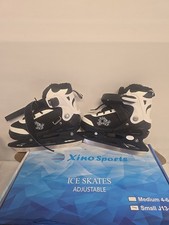 Xino Sports Ice Skates Youth Adjustable Size Small J13-3 White Blue