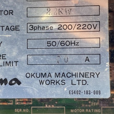 Okuma Ldu-600 4 Axis Simulturn CNC Lathe DC Servo Drive 50 Amp for