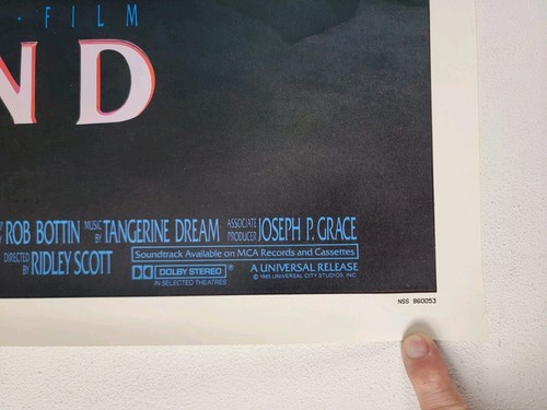 VTG ~ LEGEND ~ 1985 Original Movie Poster 41" X 27" Tom Cruise VGUC - Picture 4 of 8
