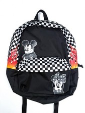 Disney x Vans Backpack Black Checkered Flames Fire Punk Mickey Minnie Mouse