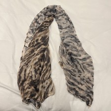 Brown/Black/Pink-ish Soft Animal Print Shawl / Bikini Cover-Up Mint Velvet