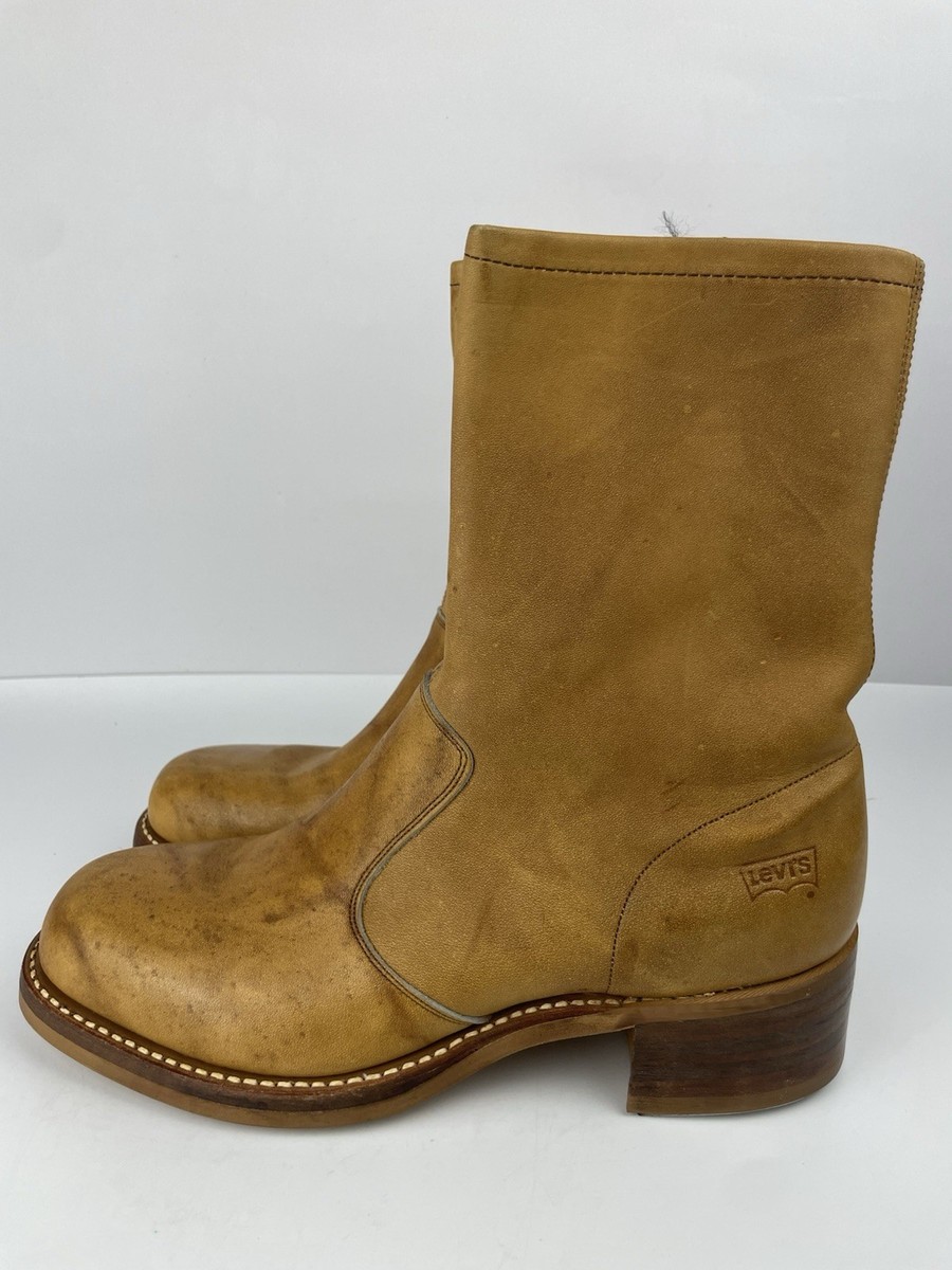Vintage Levi's Phoenix No.1 Yellow Smo Leather Boots USA Mens Size