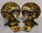 Vtg 1970s Carolina Brass Inc. Lg Clamshell BRASS BOOKENDS - PRISTINE — photo 4