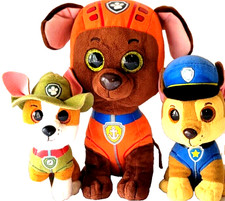 Lot of 3 TY Paw Patrol - CHASE 6" Tracker 6" Zuma 9" Dog Stuffed Toy