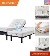 2-Pack Waterproof Quilted Mattress Cover for Split California King Beds - White