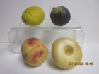 4 pc Vintage Italian Alabaster Marble Stone Fruits MCM -  Fig  Lemon Apple Peach — photo 4