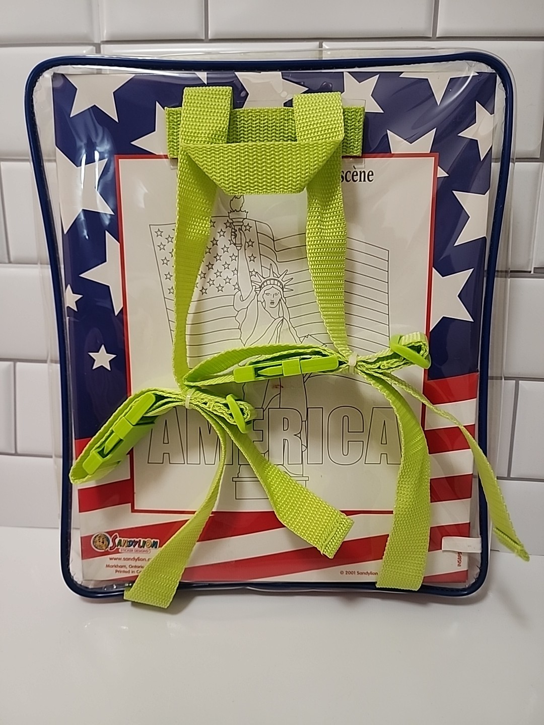 Vtg 2001 Sandylion Stickers Extravaganza Patriotic USA  Complete/with Backpack 