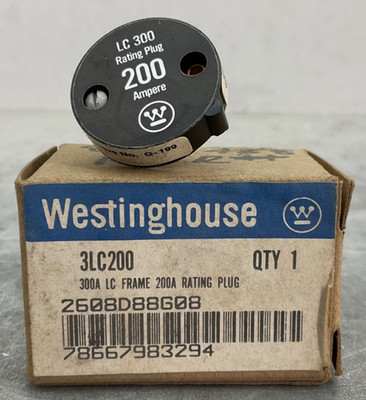 WESTINGHOUSE 3LC200 FIXED RATING PLUG 200 A FOR 300 A LC FRAME NEW