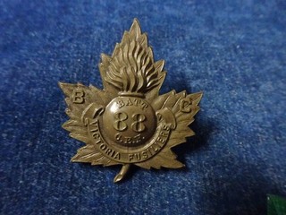 Orig WW1 Cap Badge "88th Battalion Victoria Fusiliers" B