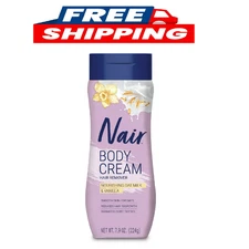 Nair Body Cream Hair Remover, Oat Milk & Vanilla, Body Hair Removal Cream for Wo