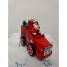 Wooden Ornament - Santa on Truck