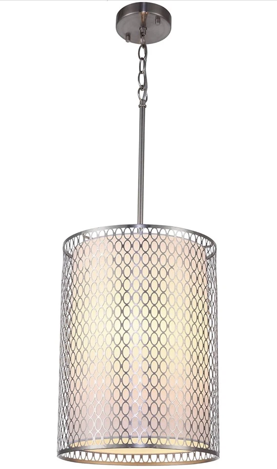 Woodbridge Iluminación Spencer 3 Luces Colgante Medio en Níquel Satinado - 16626STN Foto 3 de 4