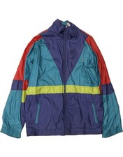 LEOPARD Mens Tracksuit Top Jacket UK 42/44 Large Navy Blue Colourblock JX10