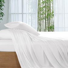 100 Viscose Derived from Bamboo Sheets Queen Size, Ultra Breathable Coolin...