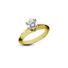 0.36ct F VS2 Round Natural Certified Diamond 14K Gold Solitaire Engagement Ring