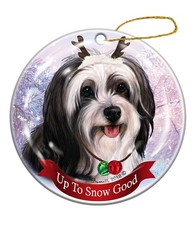 Holiday Pet Gifts Tibetan Spaniel Cream Dog Porcelain Christmas Ornament