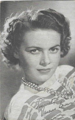 EXHIBIT CO. ARCADE ACTOR CARD 1940's VANESSA BROWN!! RARE, POPULAR CARD!!