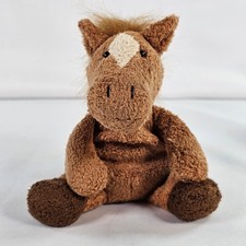 Rare Russ Berrie Rocker Horse Plush Brown Stuffed Animal White Blaze Mane Vtg