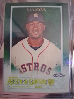 2020 Topps Allen & Ginter Chrome Yordan Alvarez GREEN Refractor /99 SP RC #118
