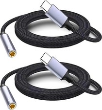 2 Pack 1M USB C to Headphone Jack Adapter,USB-c to 3.5mm Headphone Jack Adapter