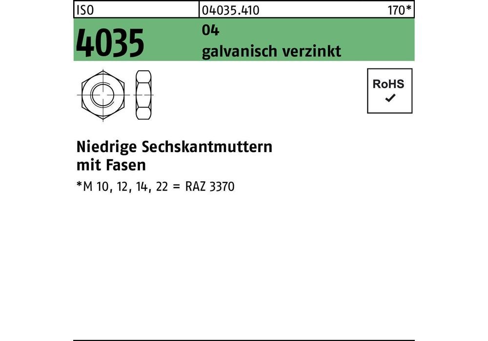 Прибор для измерения давления ISO 4035 niedrig m.Fasen M 2,5 Automatenstahl galvanis...