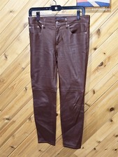 Ralph Lauren Brown Faux Leather 5 Pocket Jean Style Pants 6