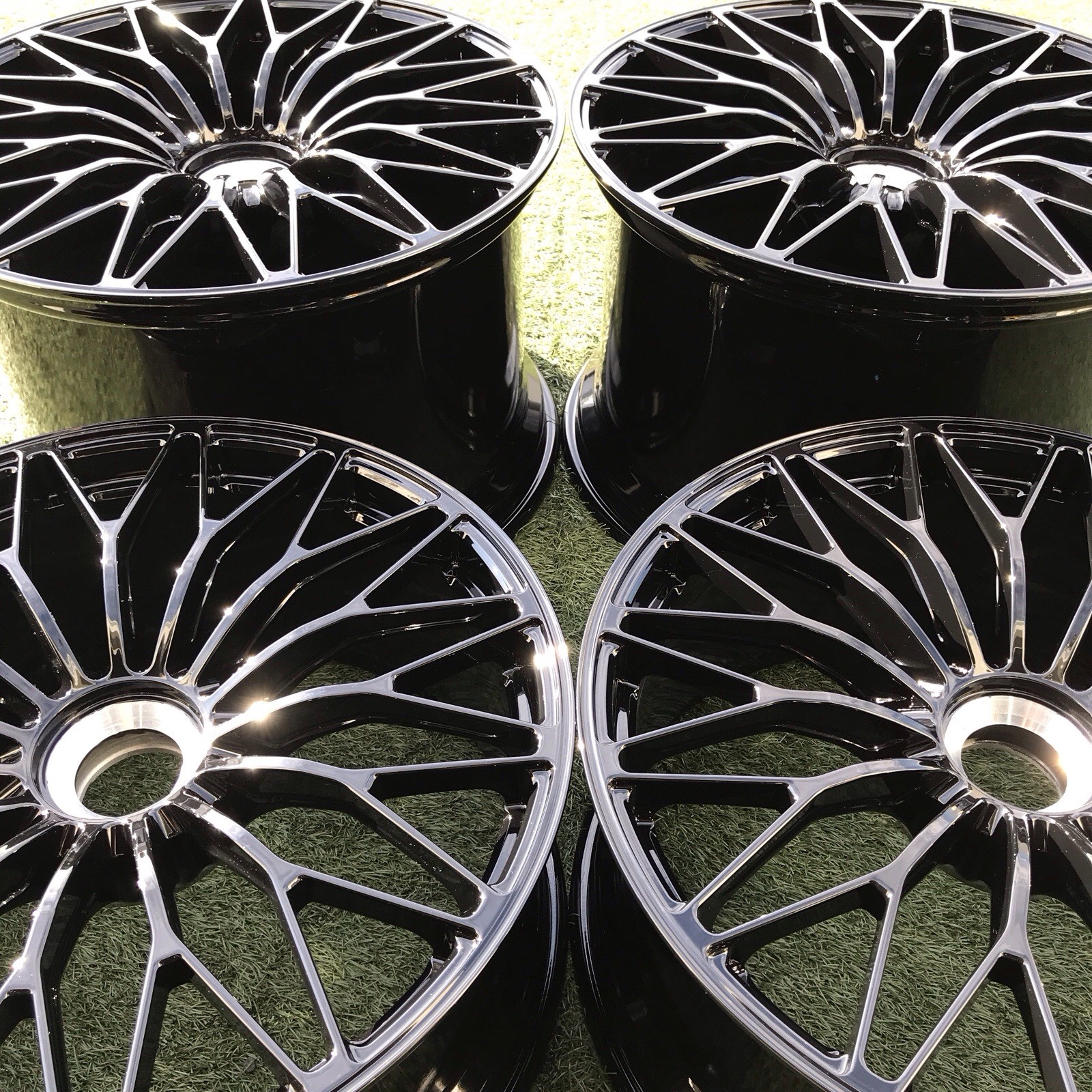 20 21 LAMBORGHINI SV SVJ GL0SS BLACK RIMS OEM GENUINE SET 4 APPTECH FORGED