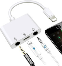 Microphone and 3.5mm Headphone Adapter for iPhone/iPad, Live-Streaming Audio  M