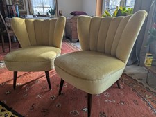 2 Cocktailsessel,  Original Fifties 50er 60er Jahre, messingfarben, restauriert 