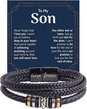 To My Son Grandson Bracelet From Mom Grandma, Infinity Knot Love You Forever Lin