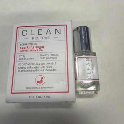 Clean RESERVE SPARKLING SUGAR EDP ROLLERBALL 3 ML/0.10 FL.OZ TRIAL SIZE NIB