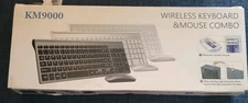 Wireless Keyboard Topmate KM9000 2.4G Ultra Slim Silent USB Mouse Combo WhiteNEW