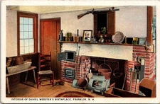 Vintage Postcard Interior Daniel Webster Birthplace Franklin NH Naturekrom USA