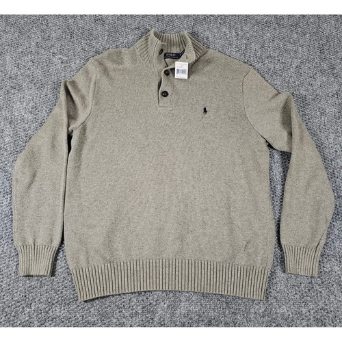 Polo Ralph Lauren Mens XL Button Mock Neck Long Sleeve Knit Sweater - Picture 2 of 7