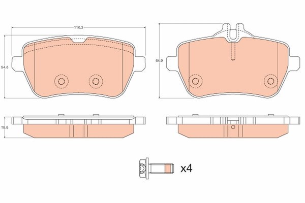 Bremsscheiben-BremsbeläGe-Kit Trw Automotive GDB2014 FüR Oe 000 420 31 05-image