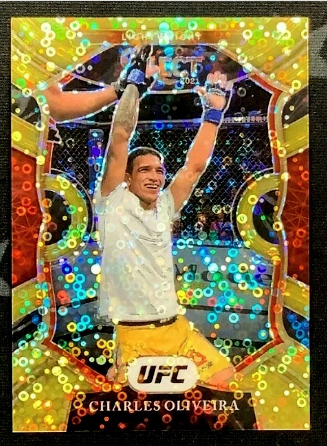 2021 CHARLES OLIVEIRA SELECT UFC CONCOURSE DISCO GOLD /10 ONLY 10 ON THE PLANET!