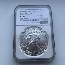 2022 W Silver Eagle NGC MP 69 Bumished silver eagle
