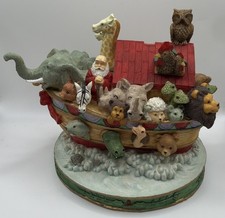 Vintage Noah s Ark Resin Sculpture Highly Detailed - Christmas Decor 1996