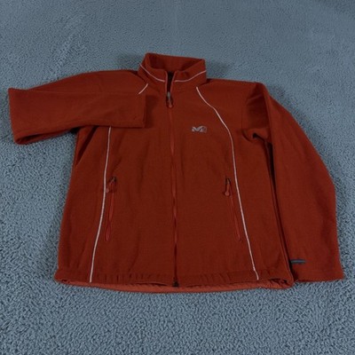 Millet Jacket Mens Small Orange Fleece Outdoor Hiking Camping Windbreaker Climb