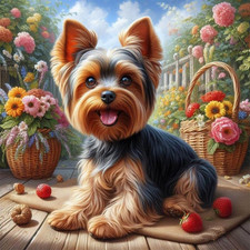 Dog Diamond Painting Kits for Adults, 5D round Diamond Art Kits for Beginners, D