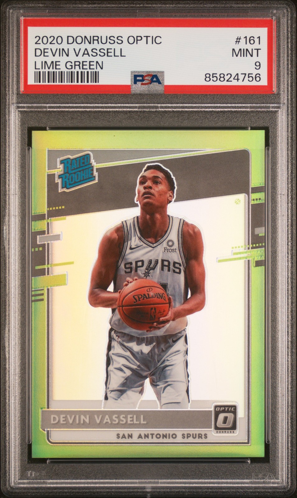 2020 Panini Donruss Optic Devin Vassell Rated Rookie Lime Green /149 - PSA 9