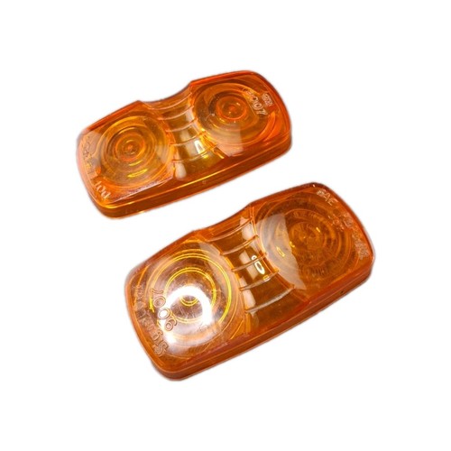  9007 9007A SIGNAL STAT Amber Bullseye Bus / Truck Light Lenses QTY 2