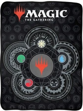 Magic The Gathering Ability Emblem Crest Plush Fleece Throw Blanket 46" x 60"