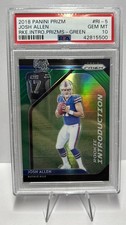 JOSH ALLEN 2018 Panini Prizm Rookie Introduction Green RC#RI-5 PSA 10 GEM MINT