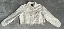 Wild Fable Off White Denim Cropped Jacket Size XS Raw Hem