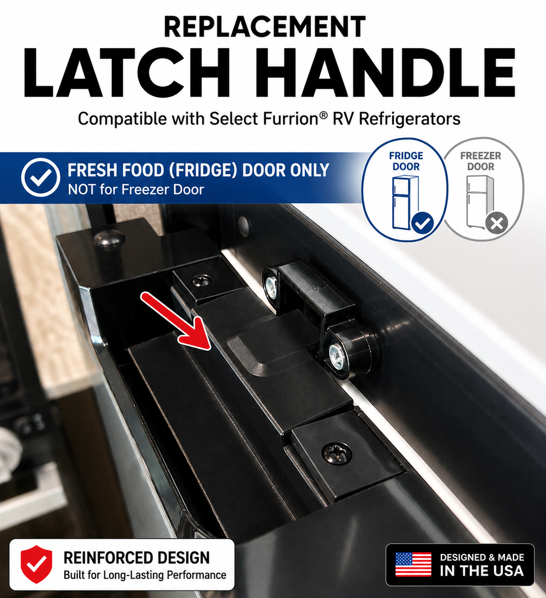 Upgraded Fridge Handle Fresher Door Latch Lever Fits Furrion C