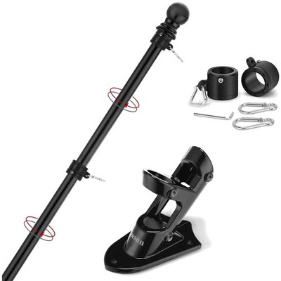 Wall Mount Flag Pole Bracket, Black